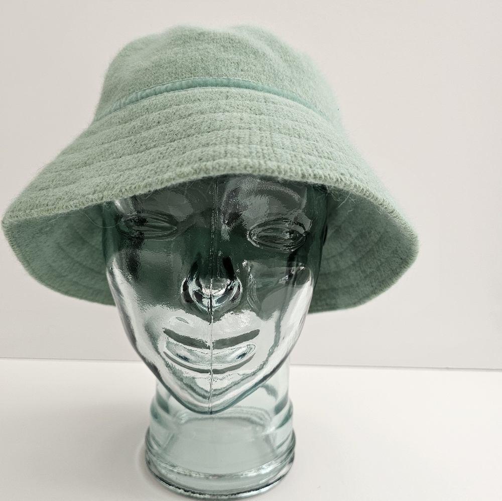 Vintage GAP Sage Green Rabbit Hair Blend Cloche Bucket Hat - Size M/L - Picture 6 of 6